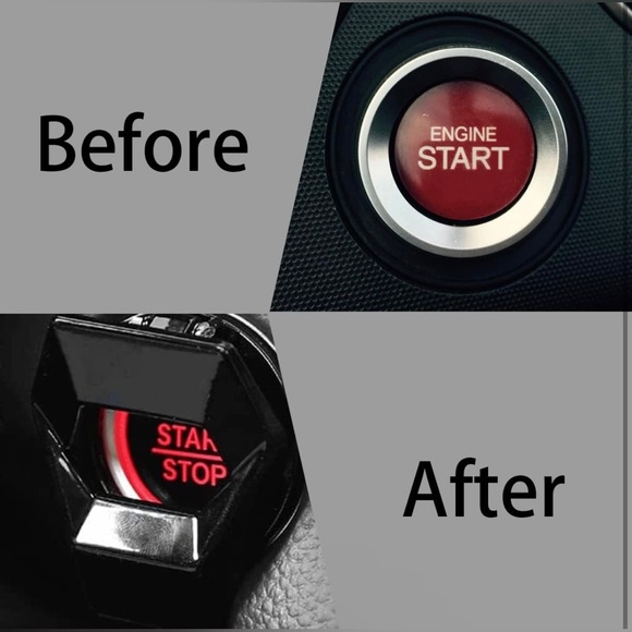 Engine Start/Stop Button Cover for Civic CRV XRV Challenger Charger (Bla… - Picture 2 of 7